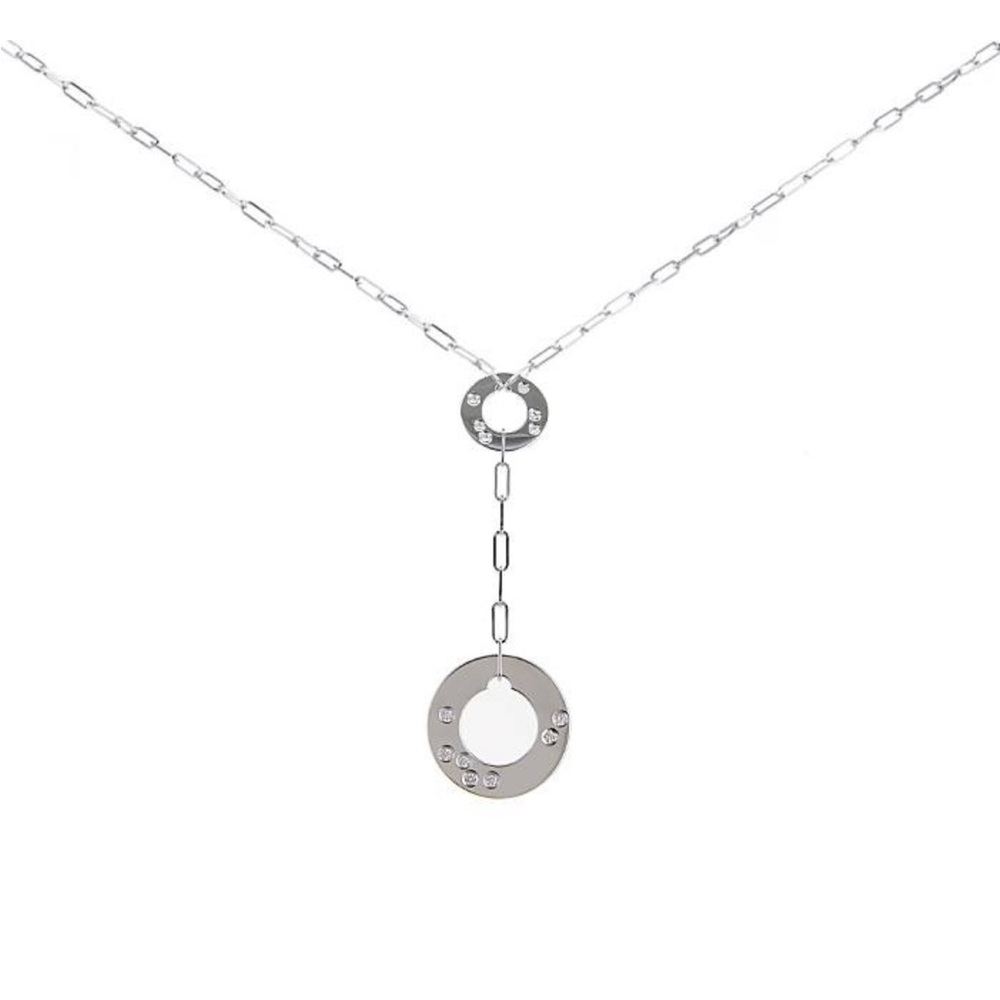 Dinh Van Cible necklace in white gold and diamonds